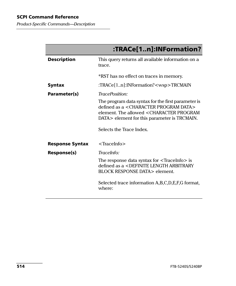 Trace[1..n]:information | EXFO FTB -5240S/5240BP Optical Spectrum Analyzer for FTB 500 (NS-1434) User Manual | Page 522 / 537