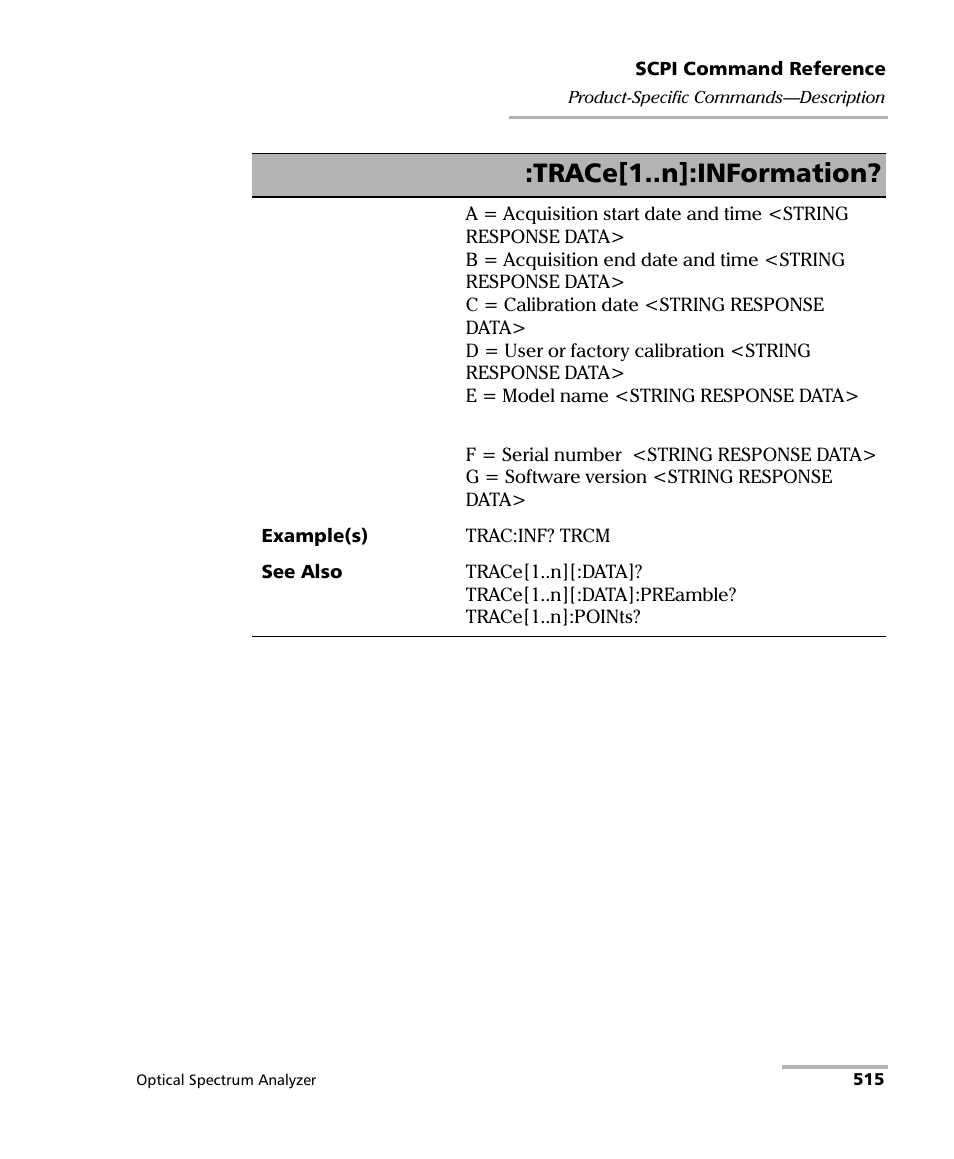 Trace[1..n]:information | EXFO FTB -5240S/5240BP Optical Spectrum Analyzer for FTB 500 (NS-1434) User Manual | Page 523 / 537