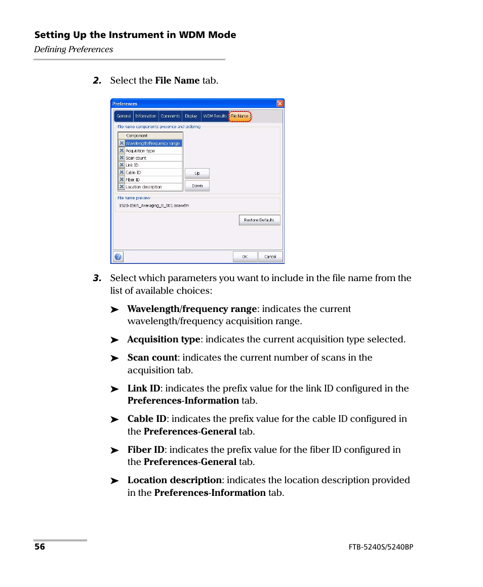 EXFO FTB -5240S/5240BP Optical Spectrum Analyzer for FTB 500 (NS-1434) User Manual | Page 64 / 537