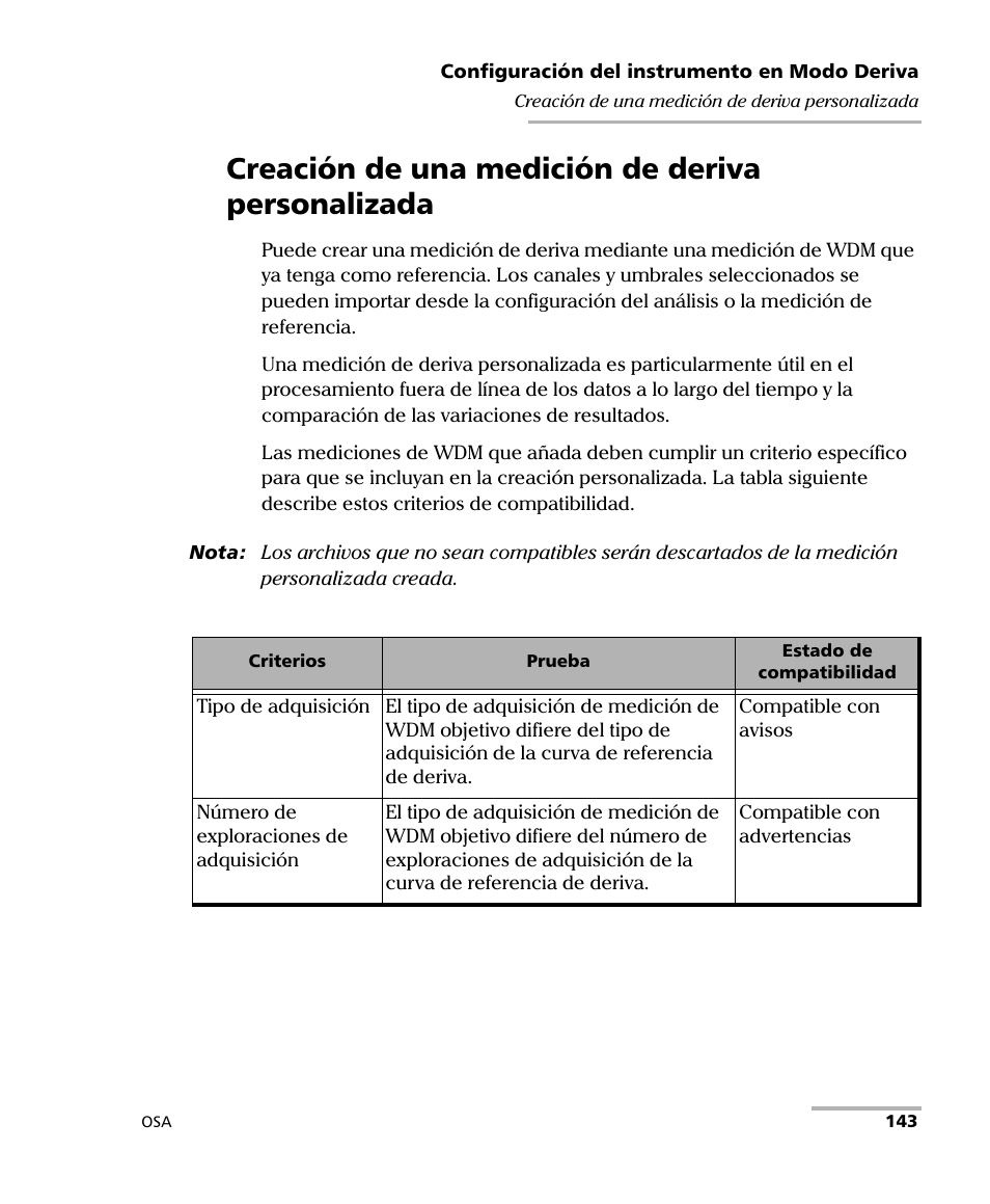 Creación de una medición de deriva personalizada | EXFO FTB-5230S Optical Spectrum Analyzer for FTB 200 v2 User Manual | Page 149 / 659