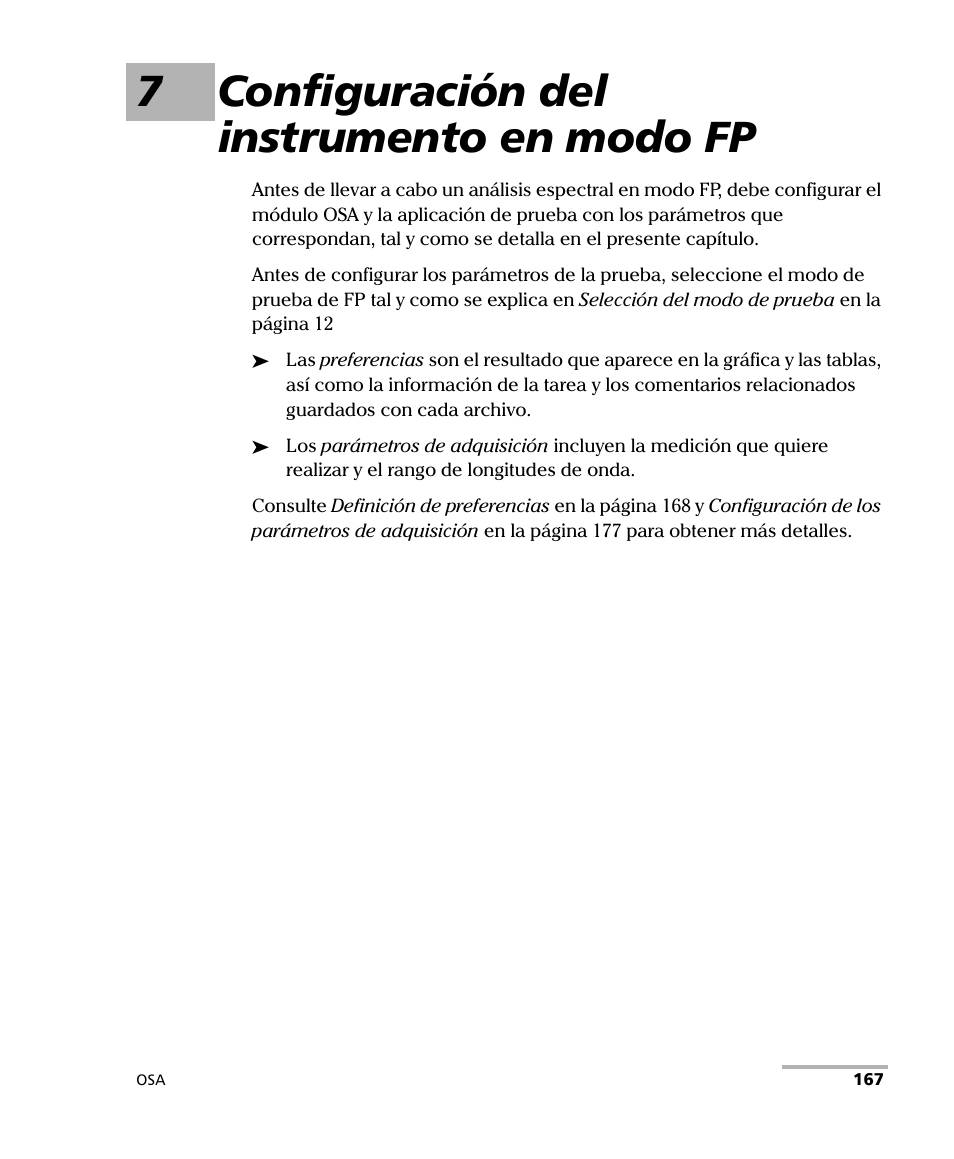 7 configuración del instrumento en modo fp, 7configuración del instrumento en modo fp | EXFO FTB-5230S Optical Spectrum Analyzer for FTB 200 v2 User Manual | Page 173 / 659