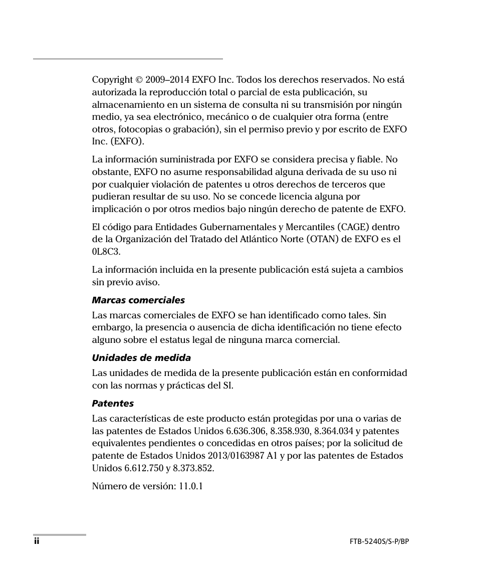 EXFO FTB-5230S Optical Spectrum Analyzer for FTB 200 v2 User Manual | Page 2 / 659