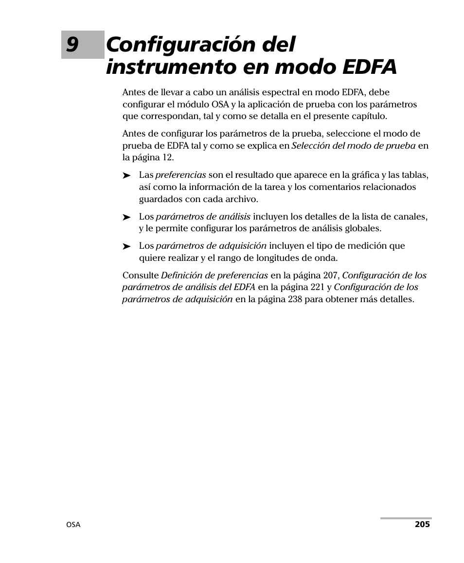 9 configuración del instrumento en modo edfa, 9configuración del instrumento en modo edfa | EXFO FTB-5230S Optical Spectrum Analyzer for FTB 200 v2 User Manual | Page 211 / 659