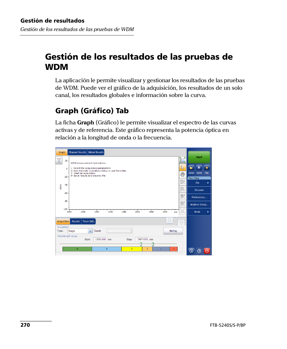 Gestión de los resultados de las pruebas de wdm, Graph (gráfico) tab | EXFO FTB-5230S Optical Spectrum Analyzer for FTB 200 v2 User Manual | Page 276 / 659