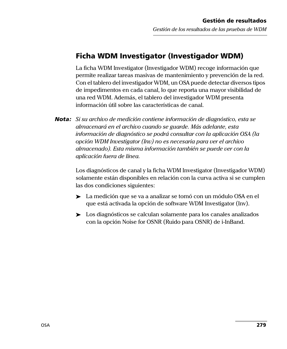 Ficha wdm investigator (investigador wdm) | EXFO FTB-5230S Optical Spectrum Analyzer for FTB 200 v2 User Manual | Page 285 / 659
