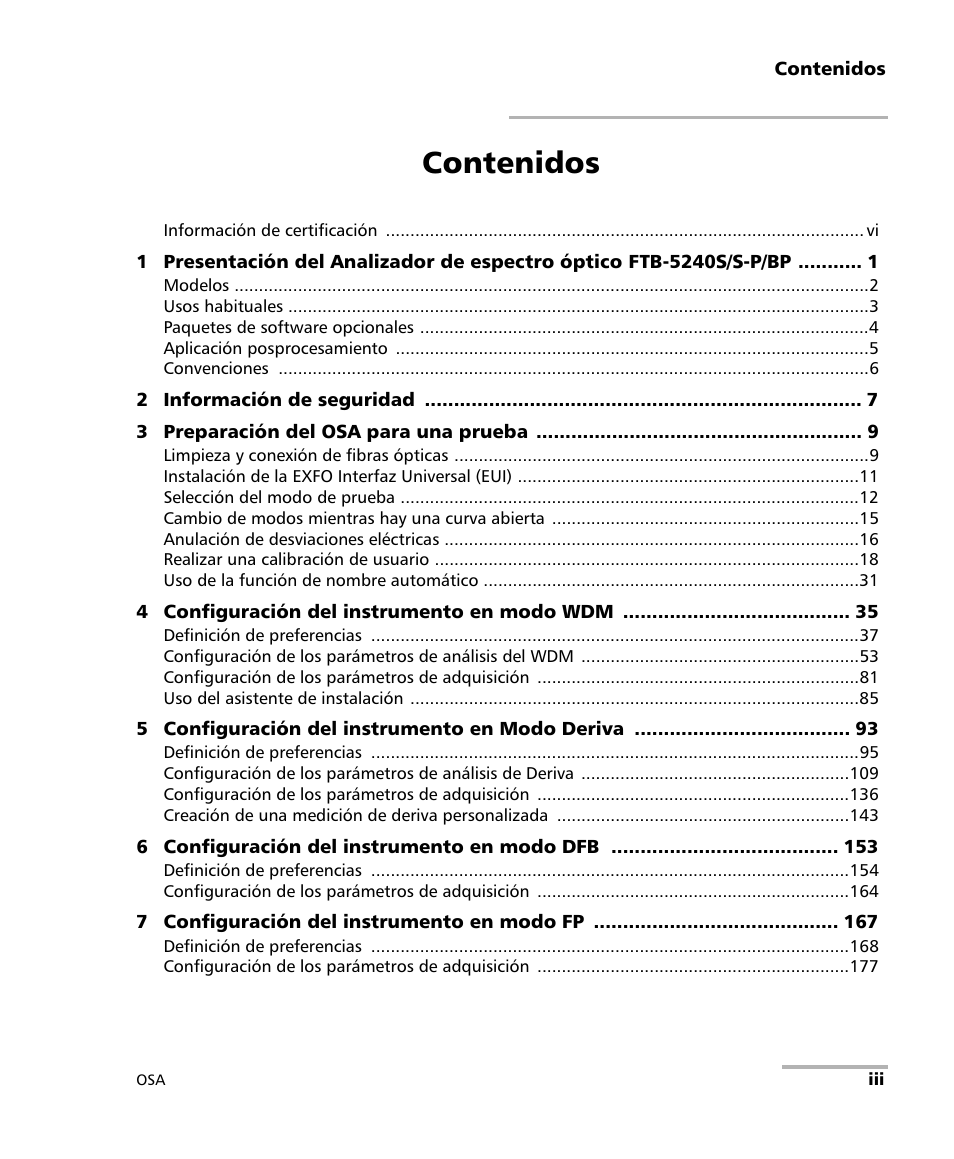 EXFO FTB-5230S Optical Spectrum Analyzer for FTB 200 v2 User Manual | Page 3 / 659