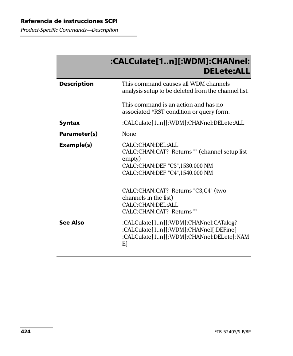 Calculate[1..n][:wdm]:channel: delete:all | EXFO FTB-5230S Optical Spectrum Analyzer for FTB 200 v2 User Manual | Page 430 / 659