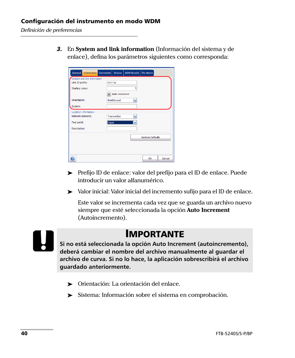 Mportante | EXFO FTB-5230S Optical Spectrum Analyzer for FTB 200 v2 User Manual | Page 46 / 659