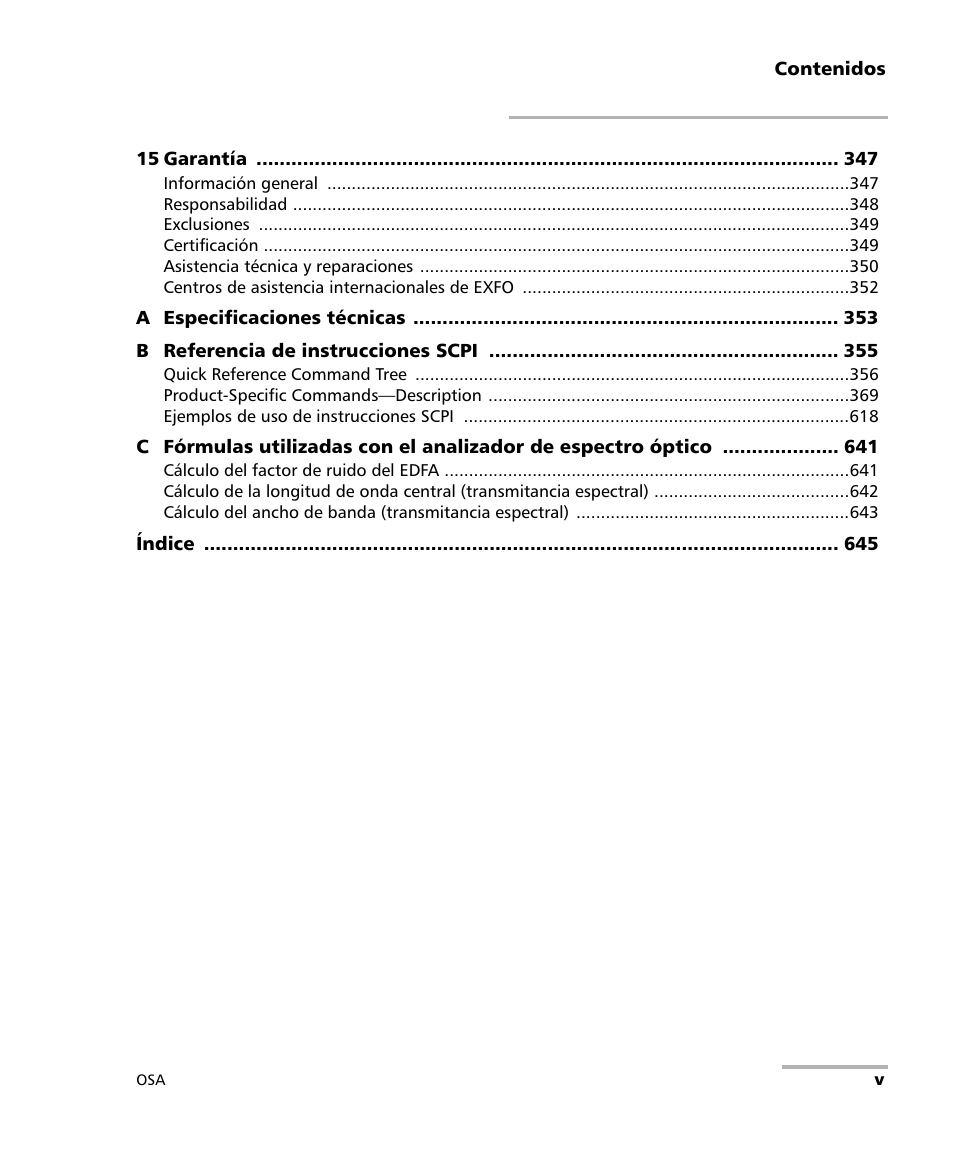 EXFO FTB-5230S Optical Spectrum Analyzer for FTB 200 v2 User Manual | Page 5 / 659