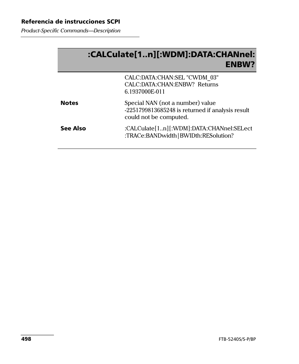 Calculate[1..n][:wdm]:data:channel: enbw | EXFO FTB-5230S Optical Spectrum Analyzer for FTB 200 v2 User Manual | Page 504 / 659