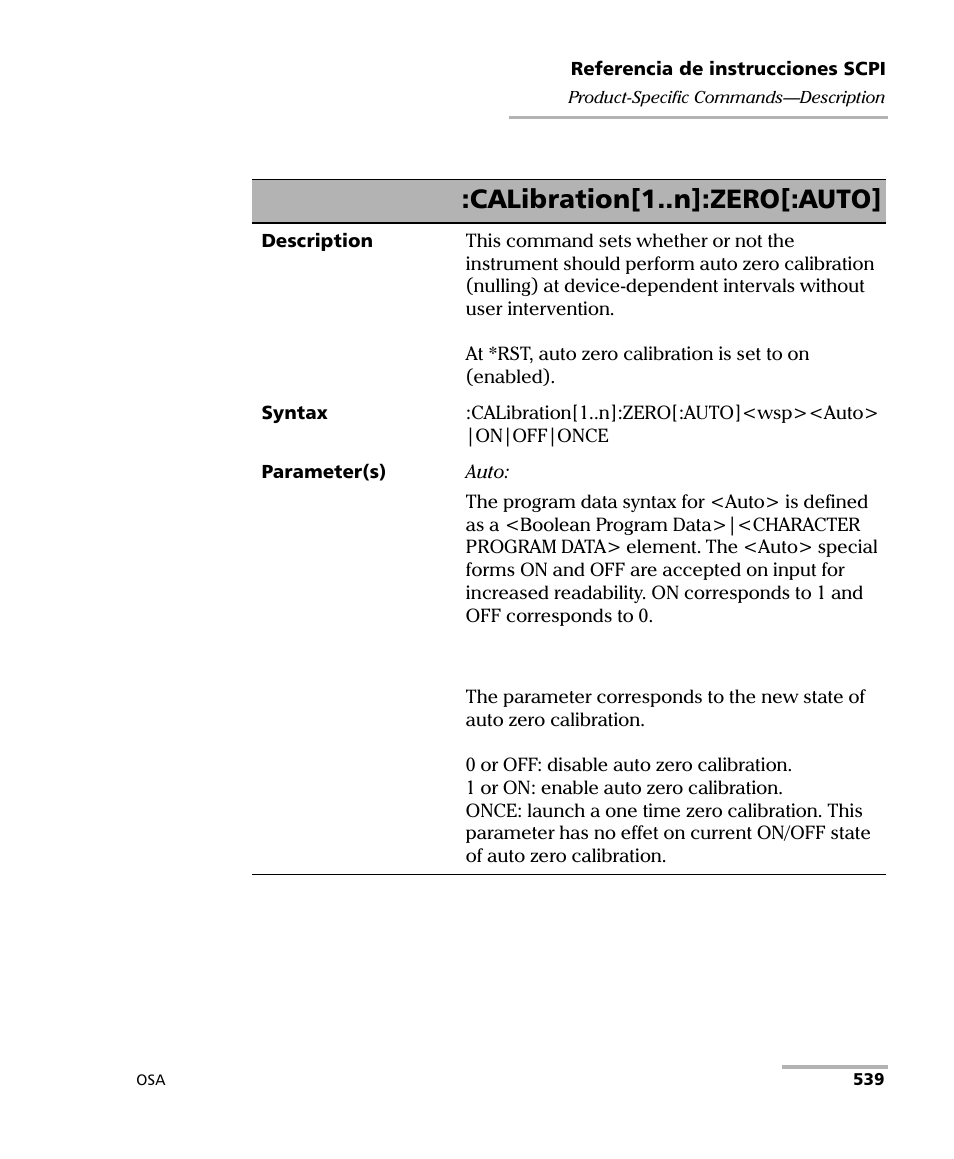 Calibration[1..n]:zero[:auto | EXFO FTB-5230S Optical Spectrum Analyzer for FTB 200 v2 User Manual | Page 545 / 659