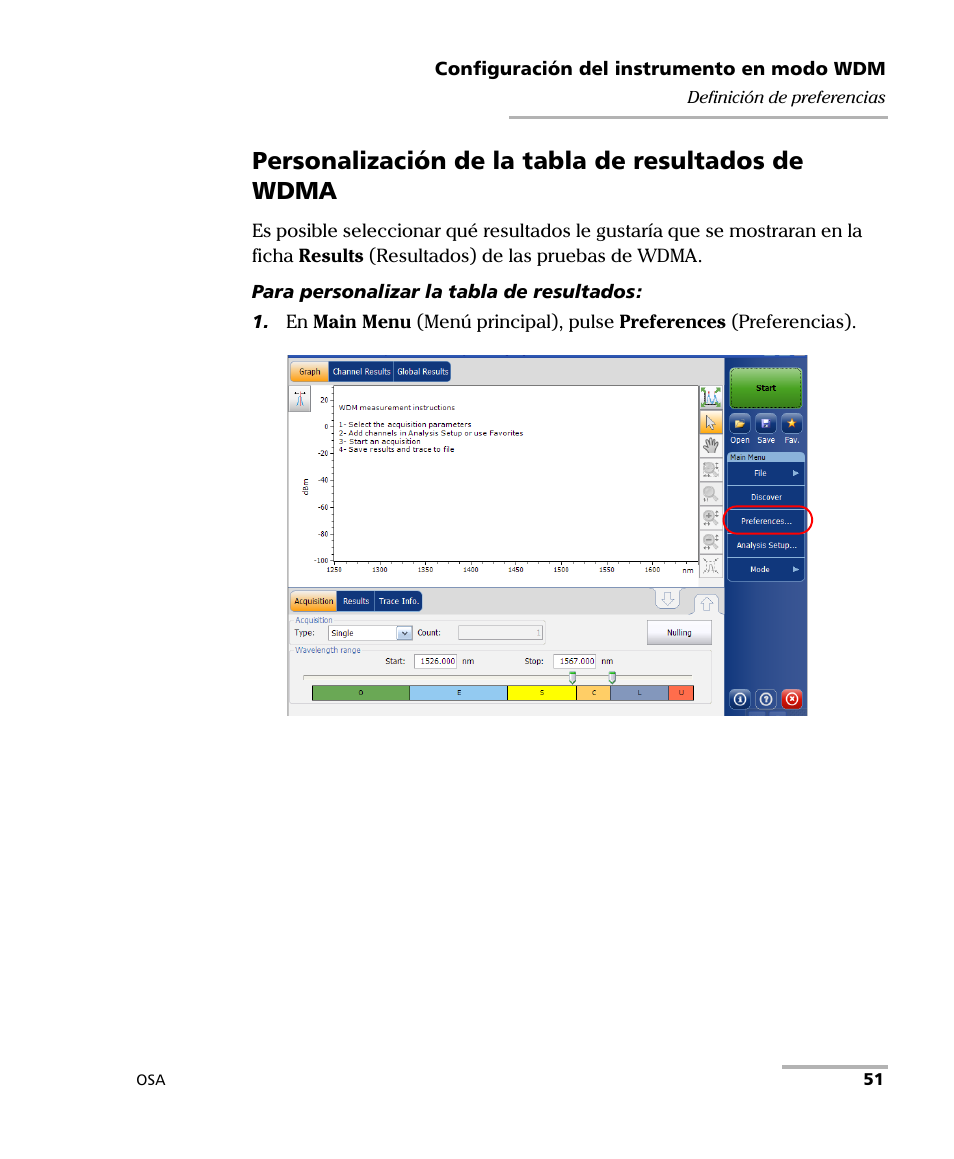 Personalización de la tabla de resultados de wdma | EXFO FTB-5230S Optical Spectrum Analyzer for FTB 200 v2 User Manual | Page 57 / 659