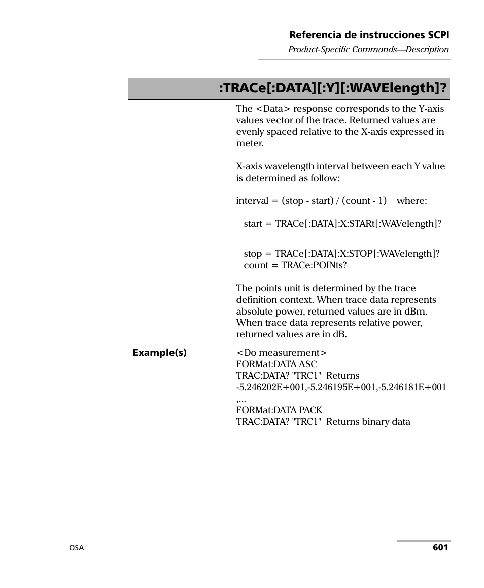 Trace[:data][:y][:wavelength | EXFO FTB-5230S Optical Spectrum Analyzer for FTB 200 v2 User Manual | Page 607 / 659
