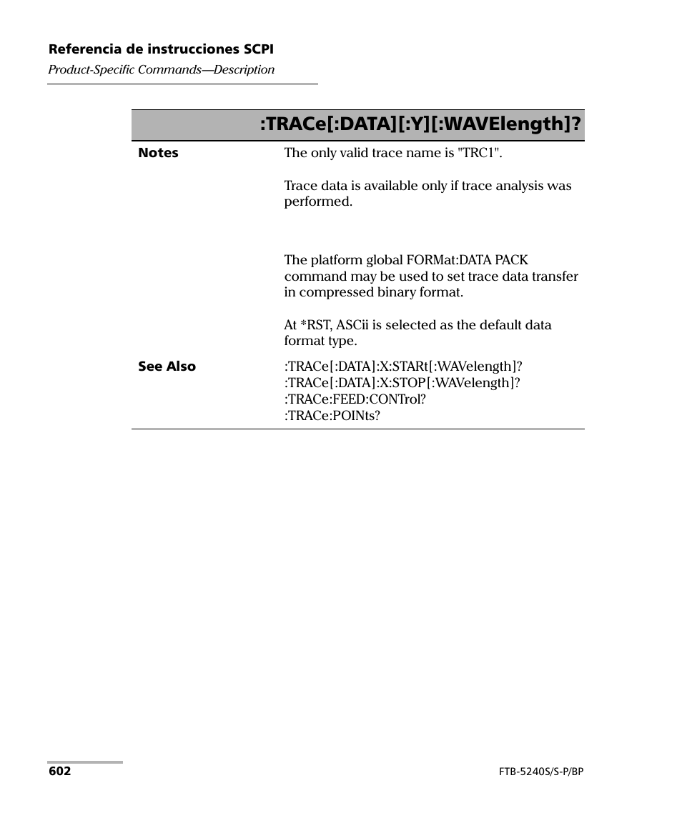 Trace[:data][:y][:wavelength | EXFO FTB-5230S Optical Spectrum Analyzer for FTB 200 v2 User Manual | Page 608 / 659