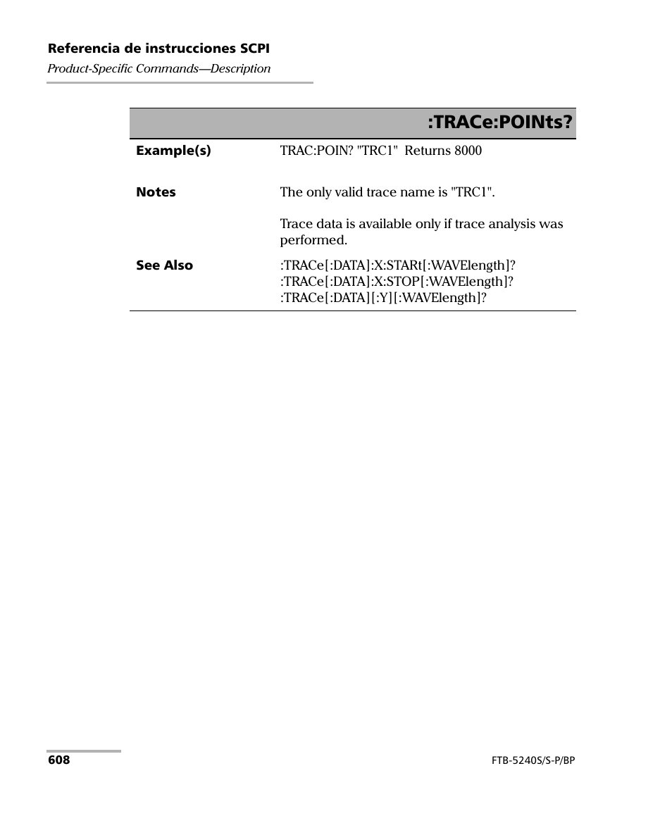 Trace:points | EXFO FTB-5230S Optical Spectrum Analyzer for FTB 200 v2 User Manual | Page 614 / 659