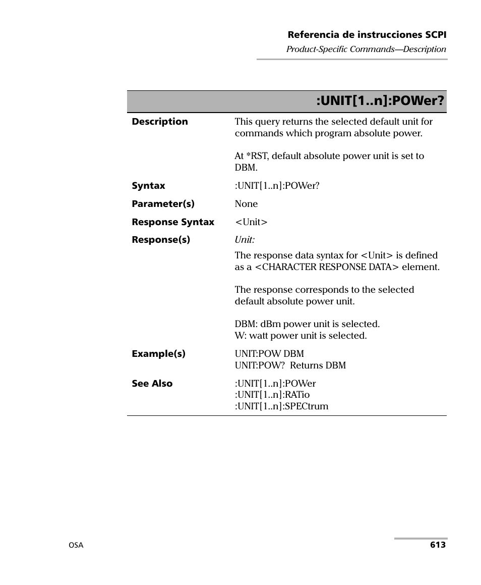 Unit[1..n]:power | EXFO FTB-5230S Optical Spectrum Analyzer for FTB 200 v2 User Manual | Page 619 / 659