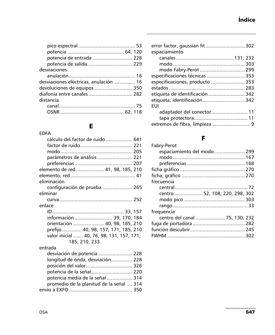 EXFO FTB-5230S Optical Spectrum Analyzer for FTB 200 v2 User Manual | Page 653 / 659