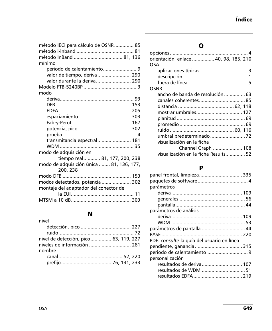 EXFO FTB-5230S Optical Spectrum Analyzer for FTB 200 v2 User Manual | Page 655 / 659