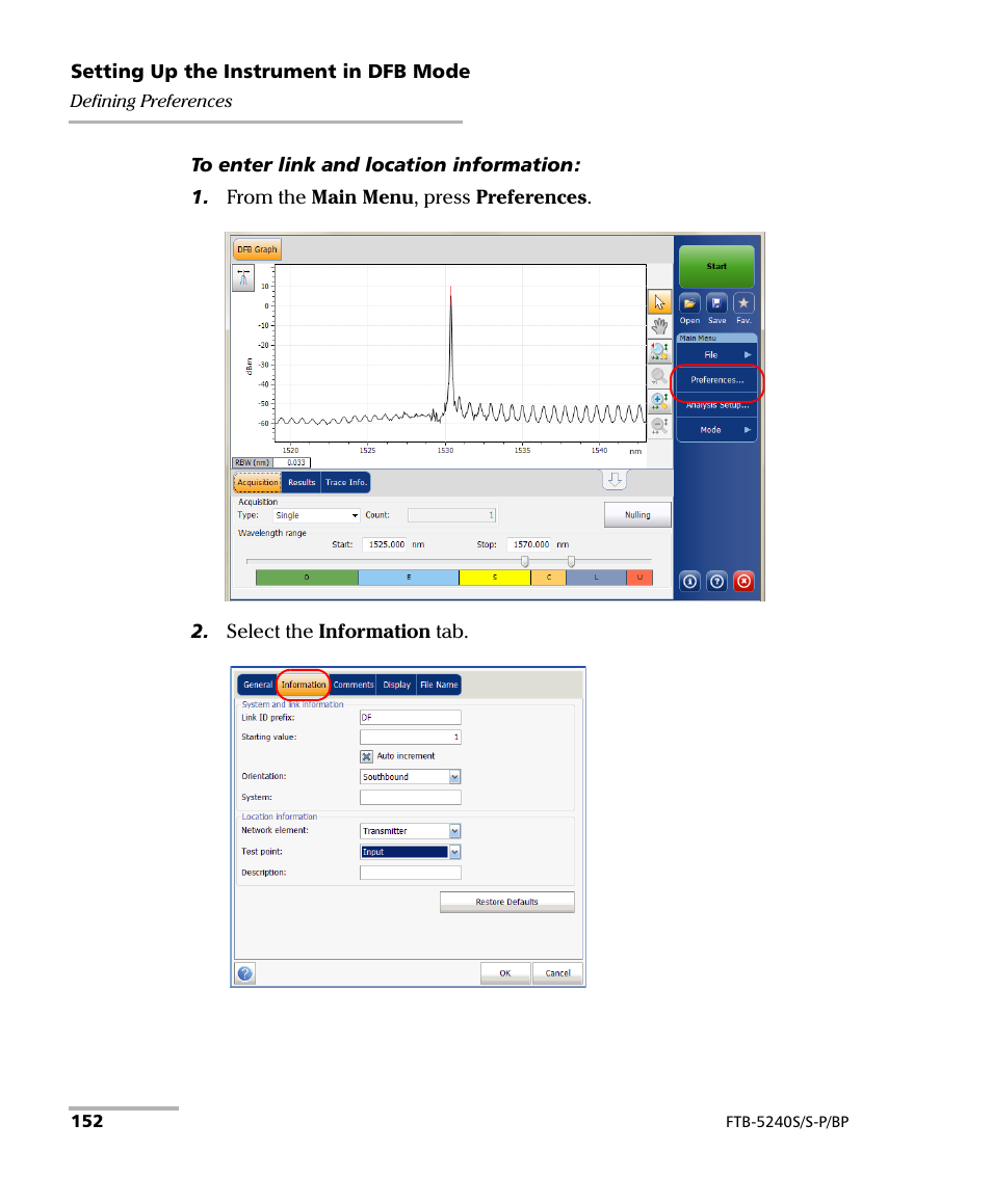 EXFO FTB -5240S/5240BP Optical Spectrum Analyzer User Manual | Page 158 / 638