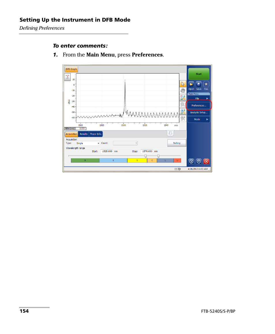 EXFO FTB -5240S/5240BP Optical Spectrum Analyzer User Manual | Page 160 / 638