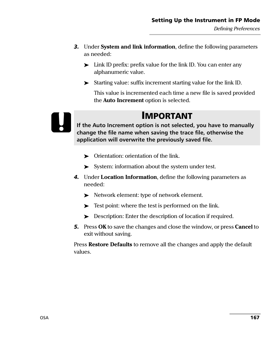 Mportant | EXFO FTB -5240S/5240BP Optical Spectrum Analyzer User Manual | Page 173 / 638