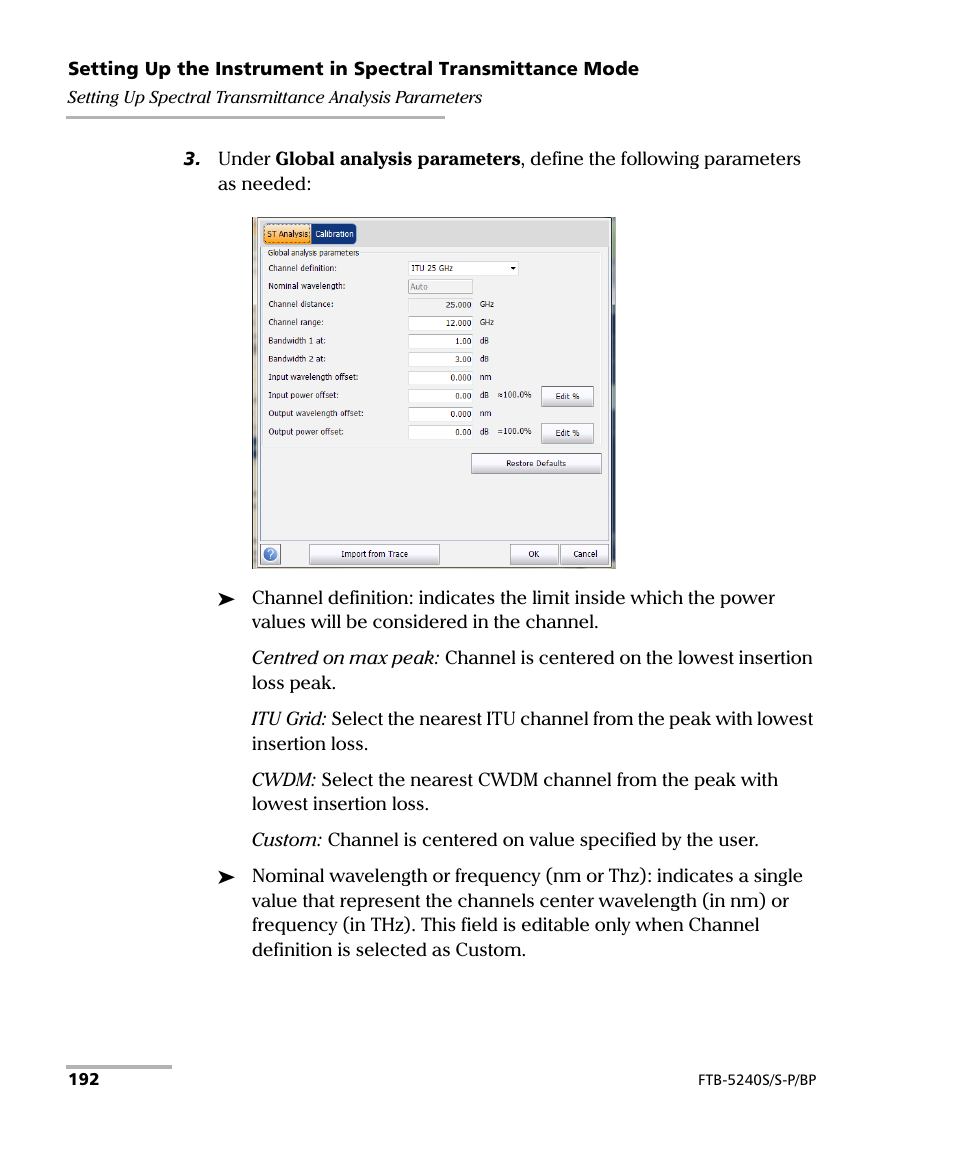 EXFO FTB -5240S/5240BP Optical Spectrum Analyzer User Manual | Page 198 / 638