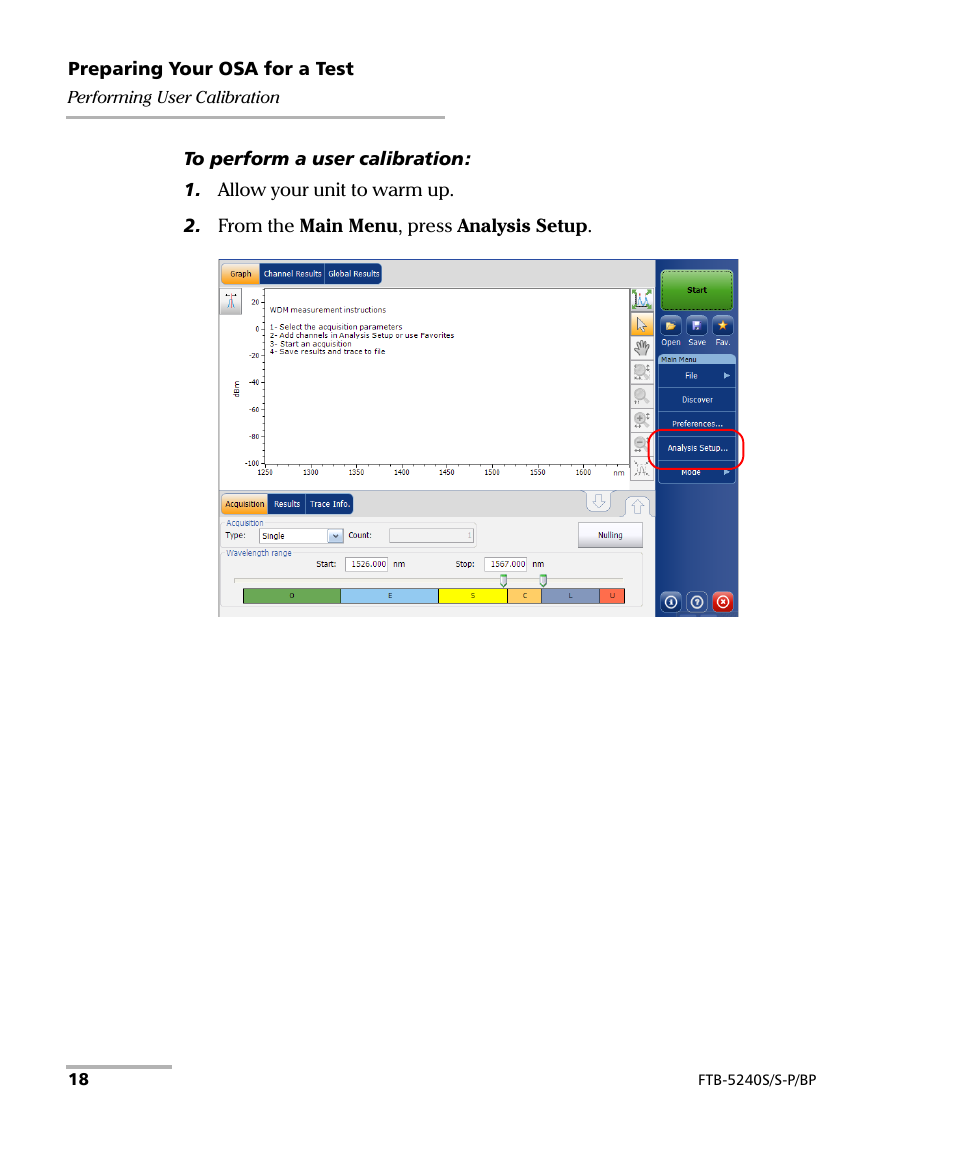 EXFO FTB -5240S/5240BP Optical Spectrum Analyzer User Manual | Page 24 / 638