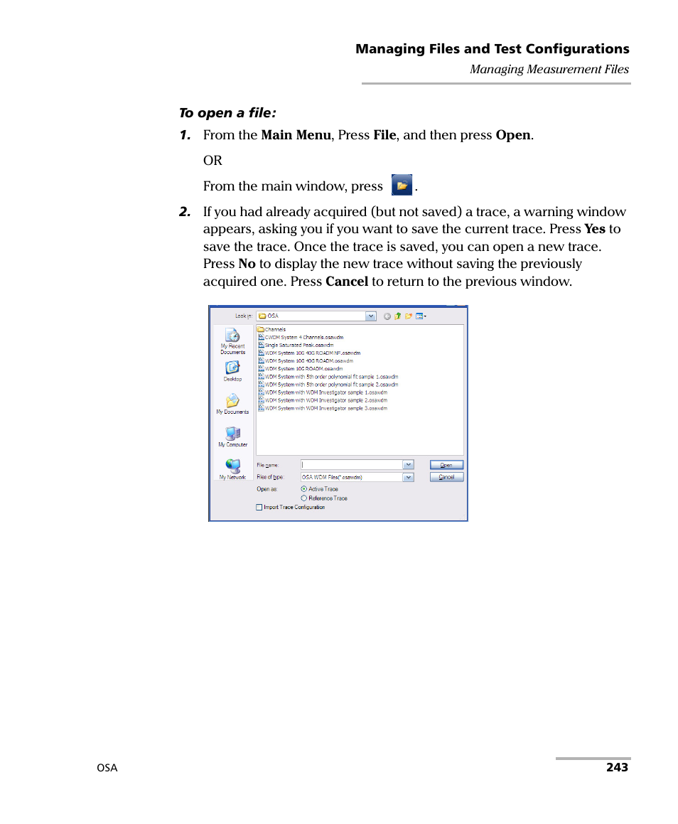 EXFO FTB -5240S/5240BP Optical Spectrum Analyzer User Manual | Page 249 / 638