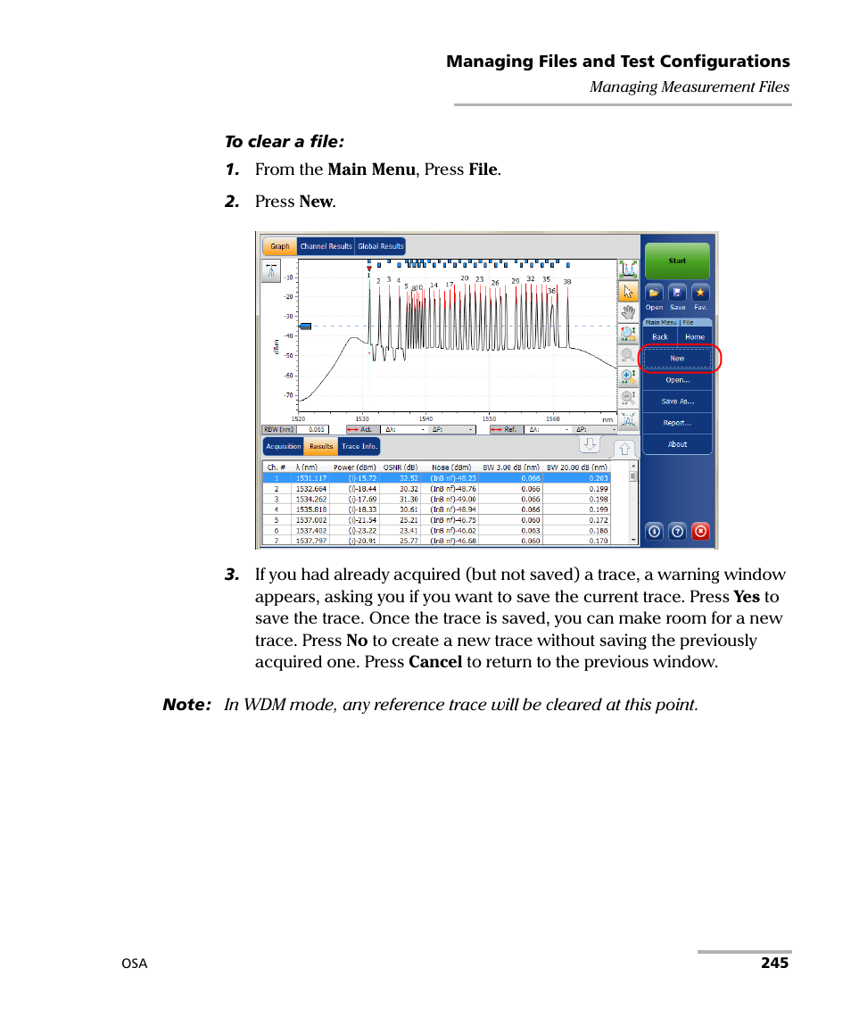 EXFO FTB -5240S/5240BP Optical Spectrum Analyzer User Manual | Page 251 / 638