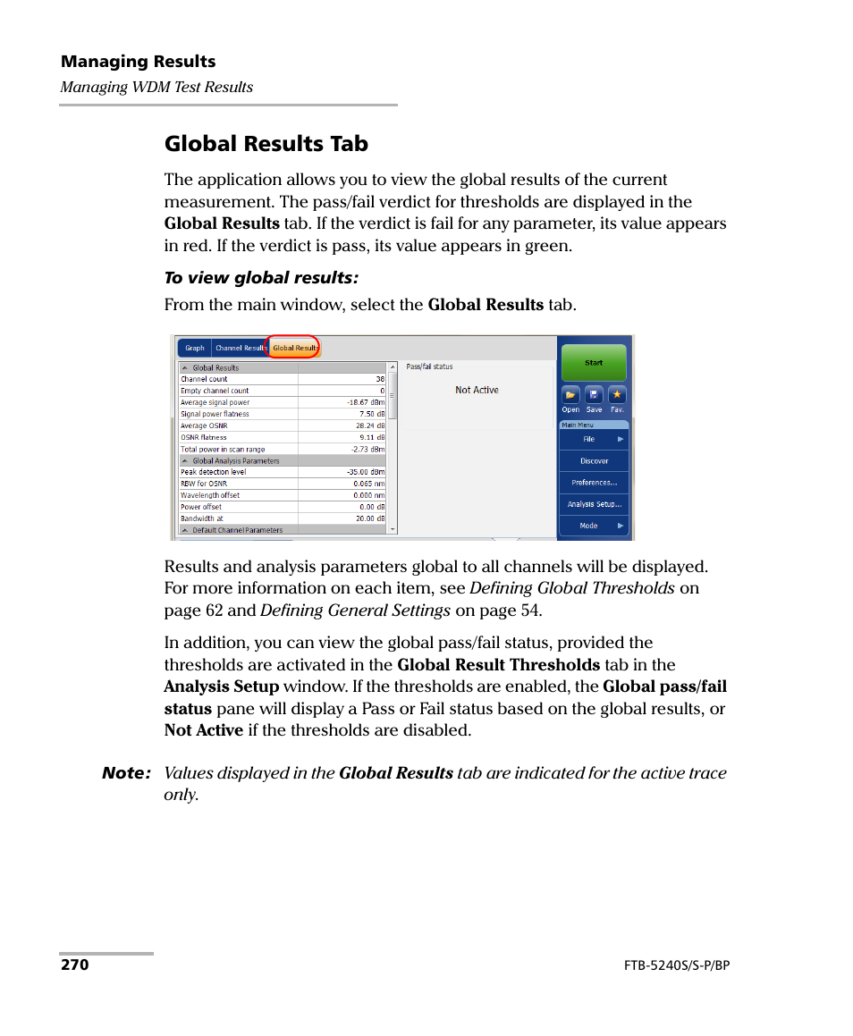 Global results tab | EXFO FTB -5240S/5240BP Optical Spectrum Analyzer User Manual | Page 276 / 638
