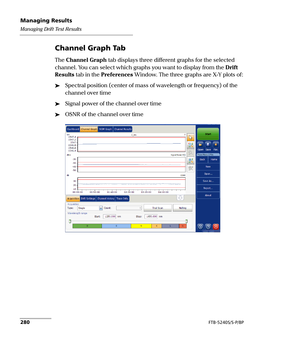 Channel graph tab | EXFO FTB -5240S/5240BP Optical Spectrum Analyzer User Manual | Page 286 / 638