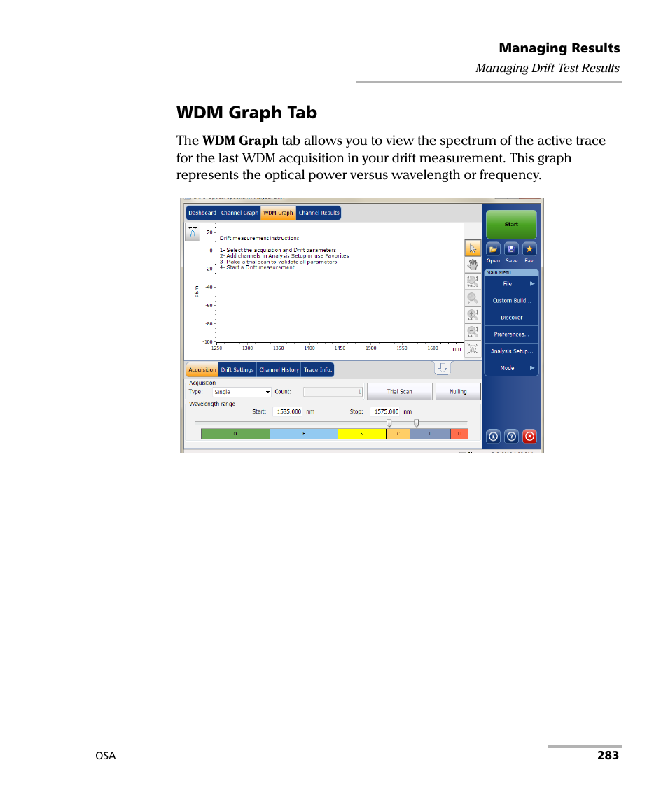 Wdm graph tab | EXFO FTB -5240S/5240BP Optical Spectrum Analyzer User Manual | Page 289 / 638