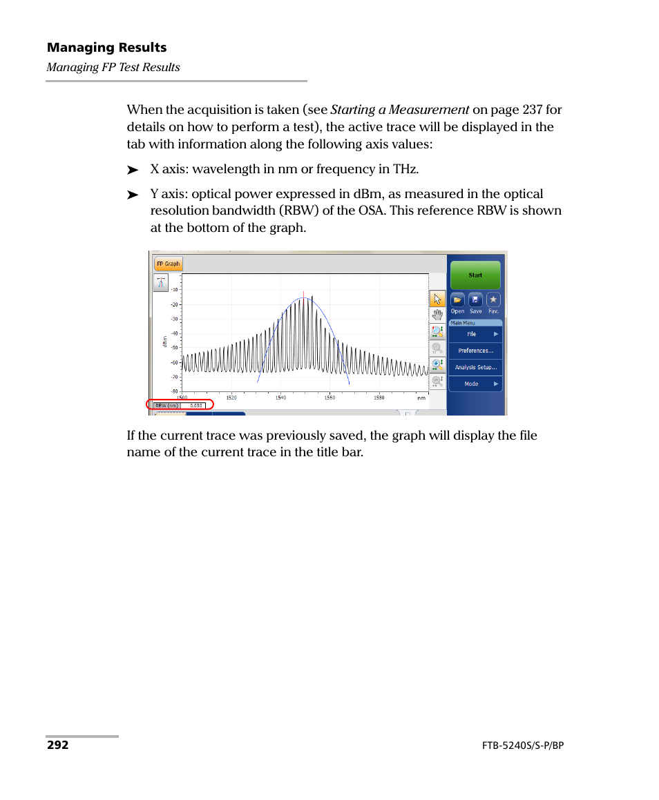 EXFO FTB -5240S/5240BP Optical Spectrum Analyzer User Manual | Page 298 / 638