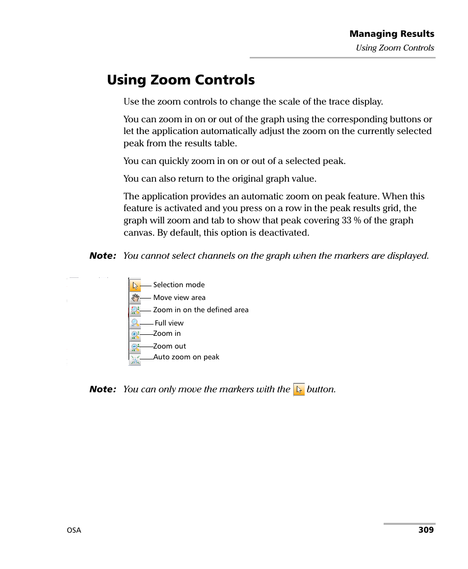 Using zoom controls | EXFO FTB -5240S/5240BP Optical Spectrum Analyzer User Manual | Page 315 / 638