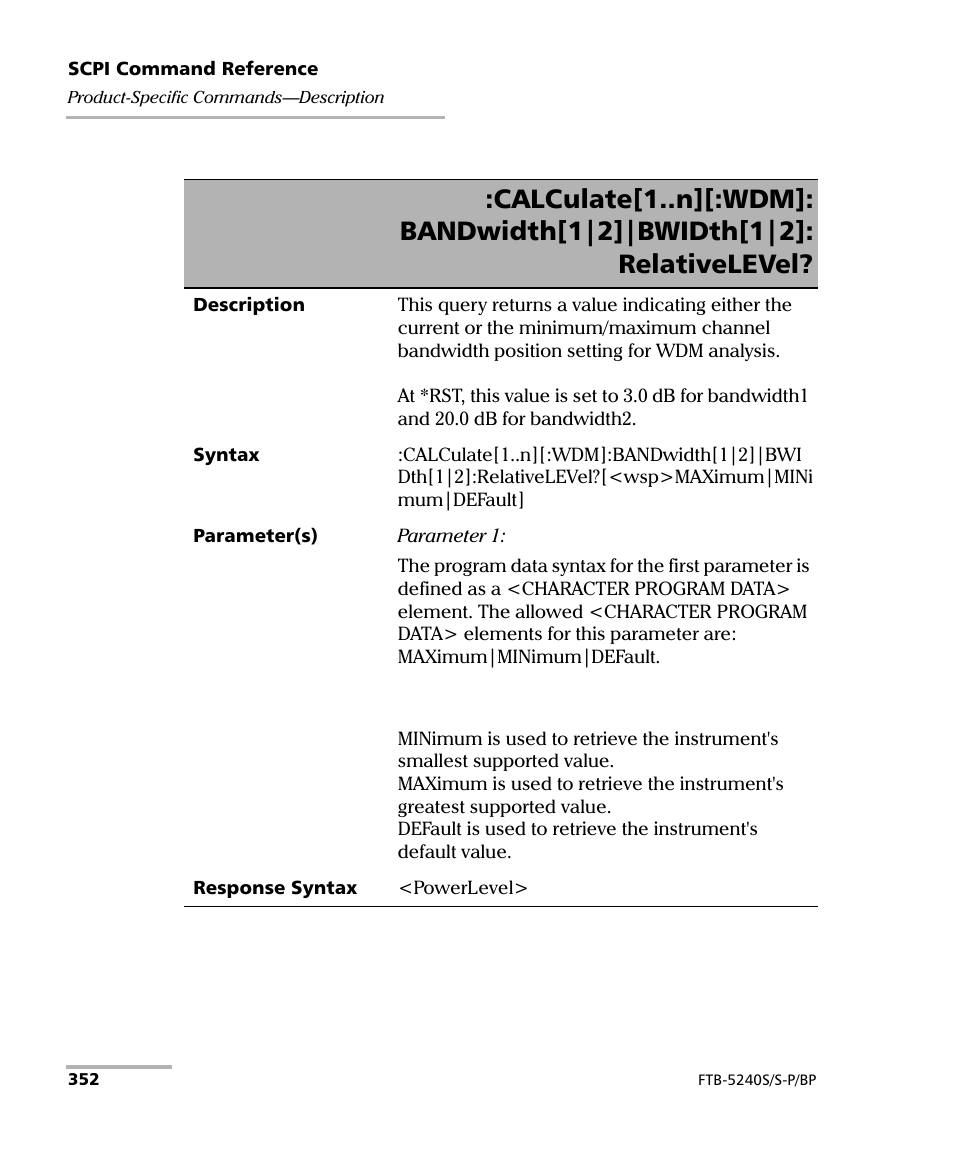 EXFO FTB -5240S/5240BP Optical Spectrum Analyzer User Manual | Page 358 / 638