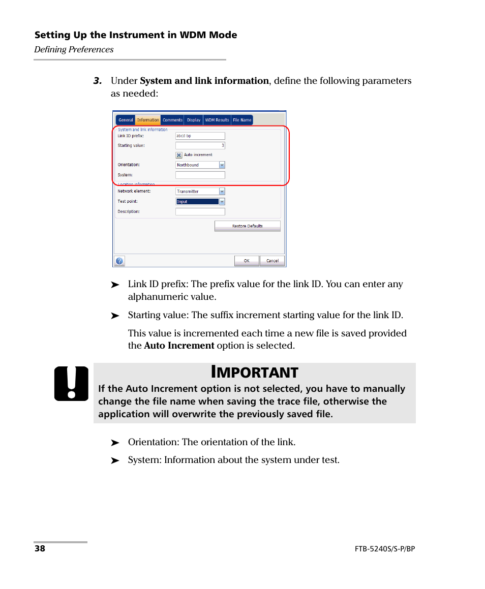 Mportant | EXFO FTB -5240S/5240BP Optical Spectrum Analyzer User Manual | Page 44 / 638