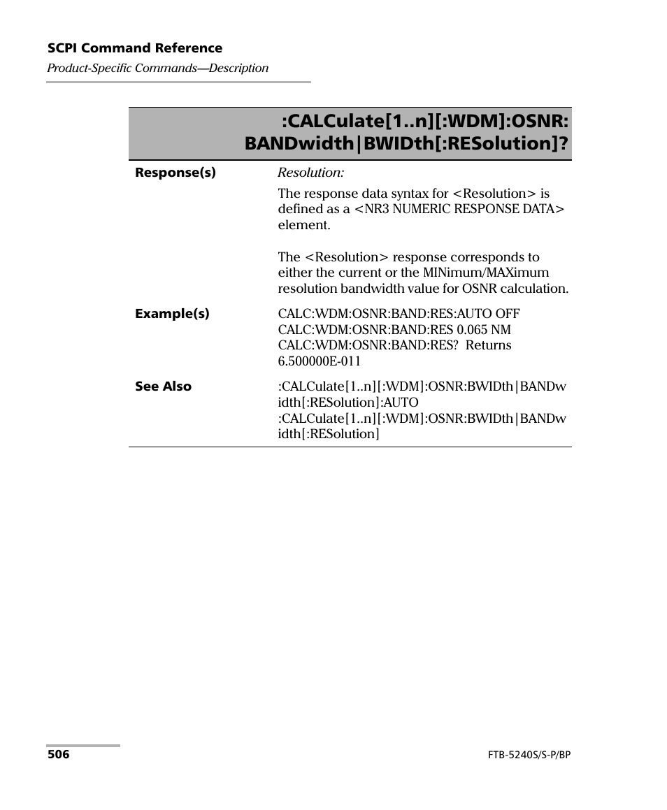 EXFO FTB -5240S/5240BP Optical Spectrum Analyzer User Manual | Page 512 / 638