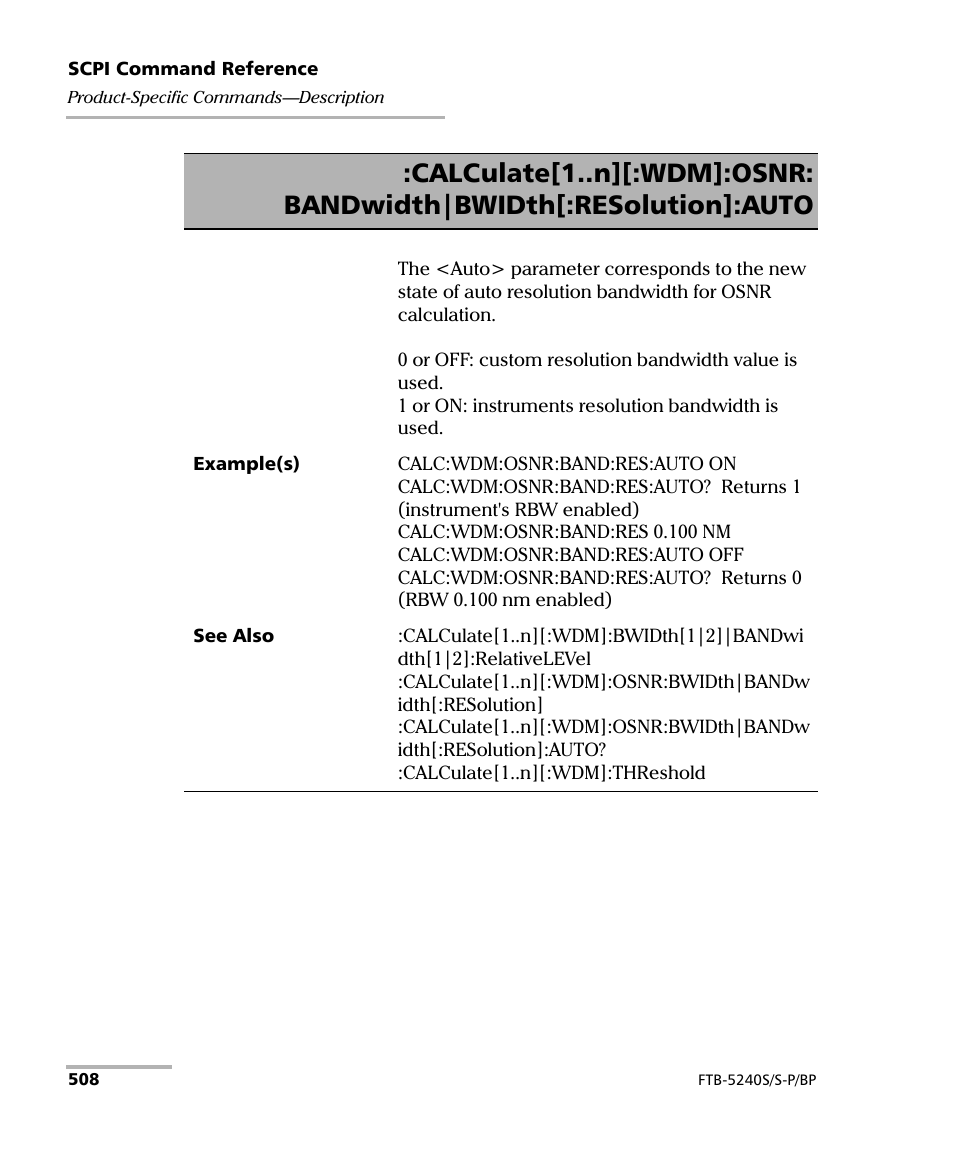 EXFO FTB -5240S/5240BP Optical Spectrum Analyzer User Manual | Page 514 / 638