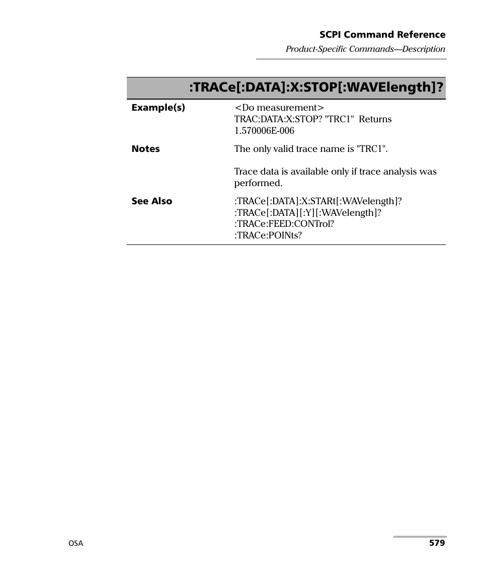 Trace[:data]:x:stop[:wavelength | EXFO FTB -5240S/5240BP Optical Spectrum Analyzer User Manual | Page 585 / 638