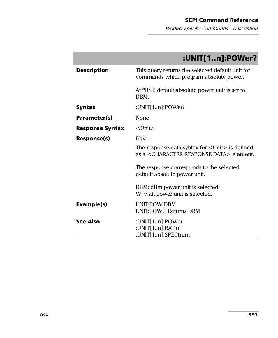 Unit[1..n]:power | EXFO FTB -5240S/5240BP Optical Spectrum Analyzer User Manual | Page 599 / 638