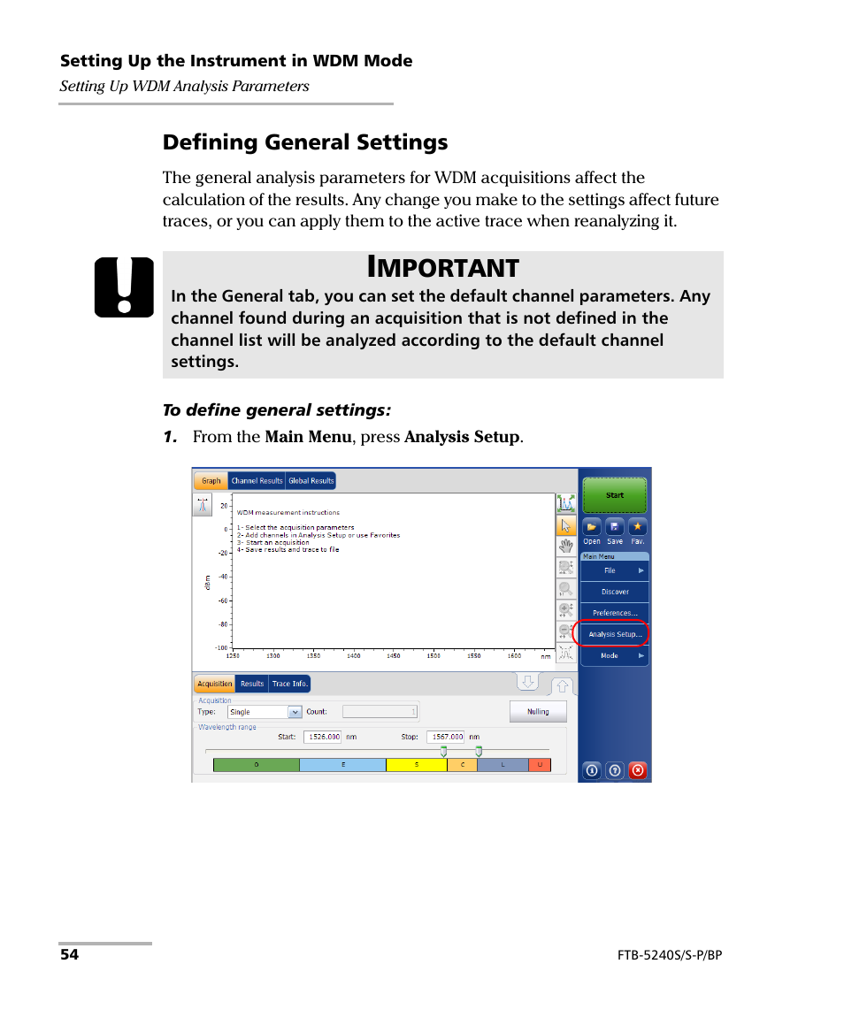Mportant | EXFO FTB -5240S/5240BP Optical Spectrum Analyzer User Manual | Page 60 / 638