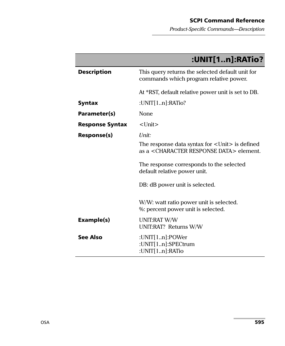 Unit[1..n]:ratio | EXFO FTB -5240S/5240BP Optical Spectrum Analyzer User Manual | Page 601 / 638