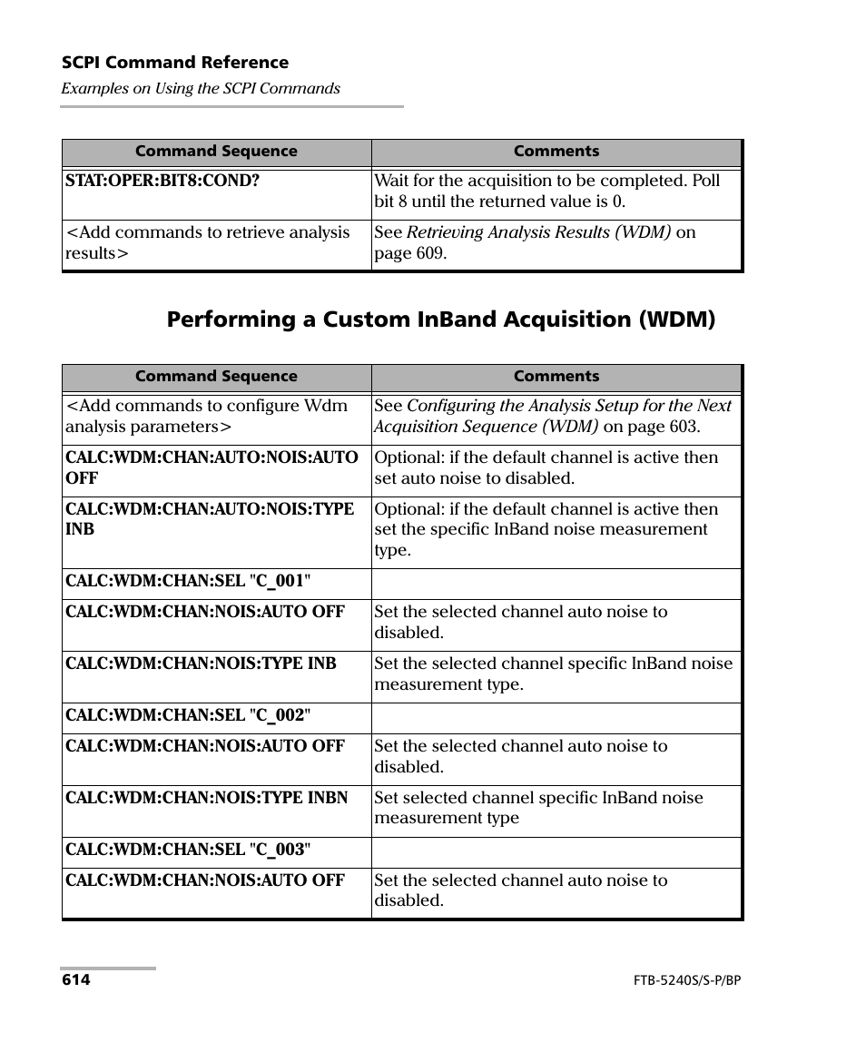 Performing a custom inband acquisition (wdm) | EXFO FTB -5240S/5240BP Optical Spectrum Analyzer User Manual | Page 620 / 638