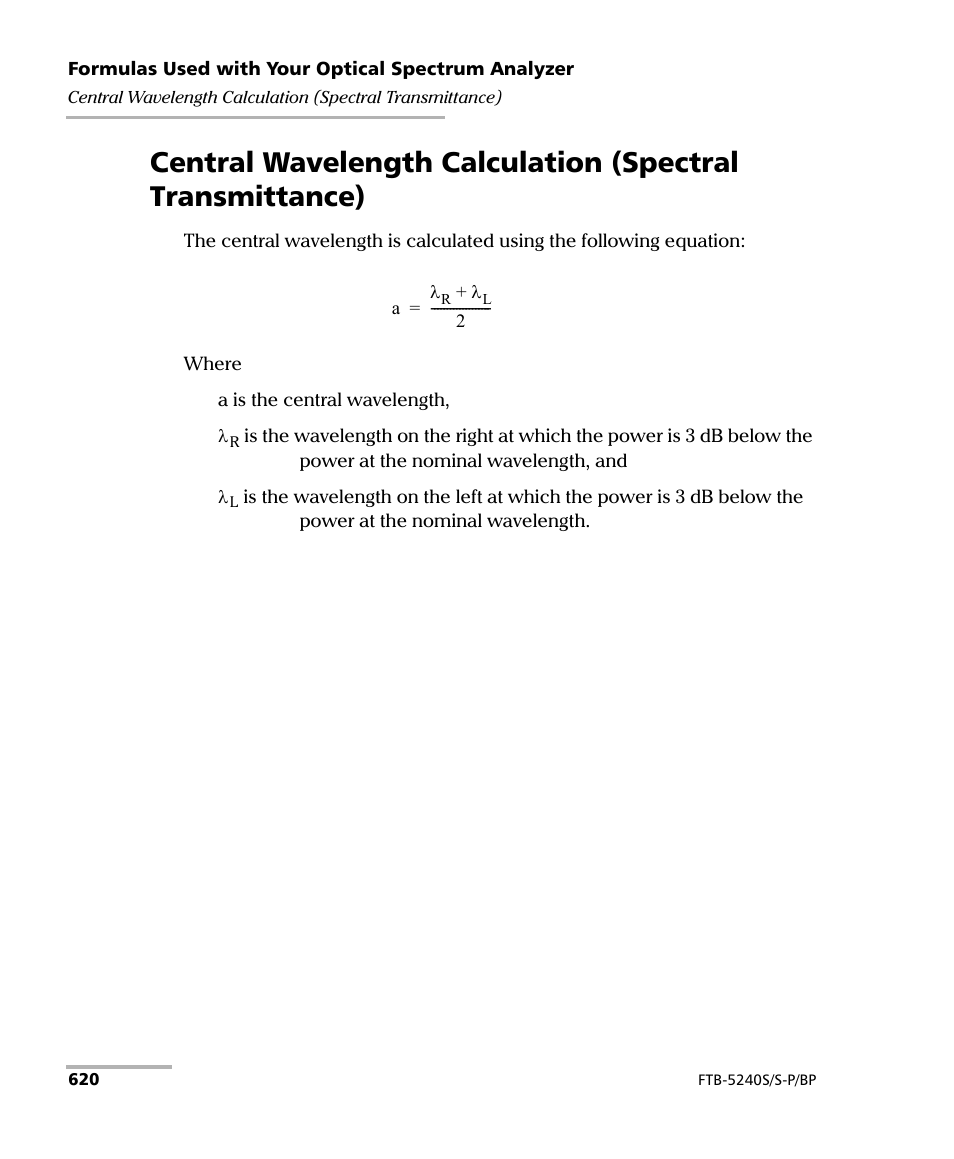 EXFO FTB -5240S/5240BP Optical Spectrum Analyzer User Manual | Page 626 / 638