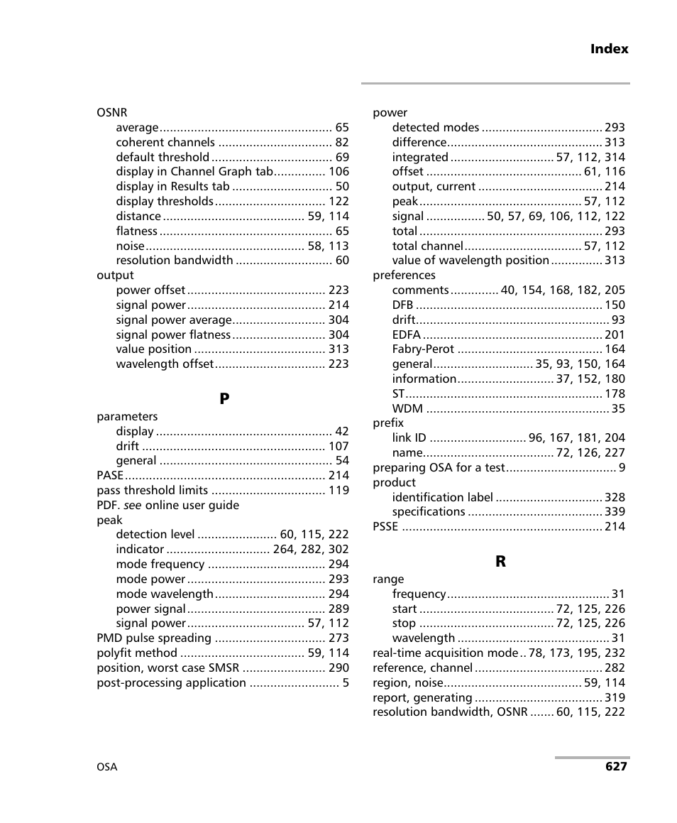 EXFO FTB -5240S/5240BP Optical Spectrum Analyzer User Manual | Page 633 / 638