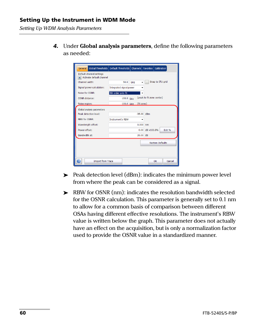 EXFO FTB -5240S/5240BP Optical Spectrum Analyzer User Manual | Page 66 / 638