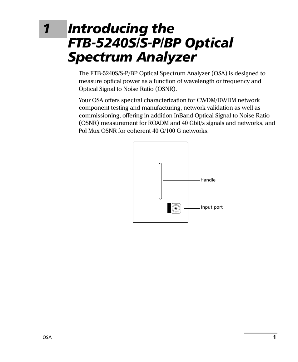 EXFO FTB -5240S/5240BP Optical Spectrum Analyzer User Manual | Page 7 / 638