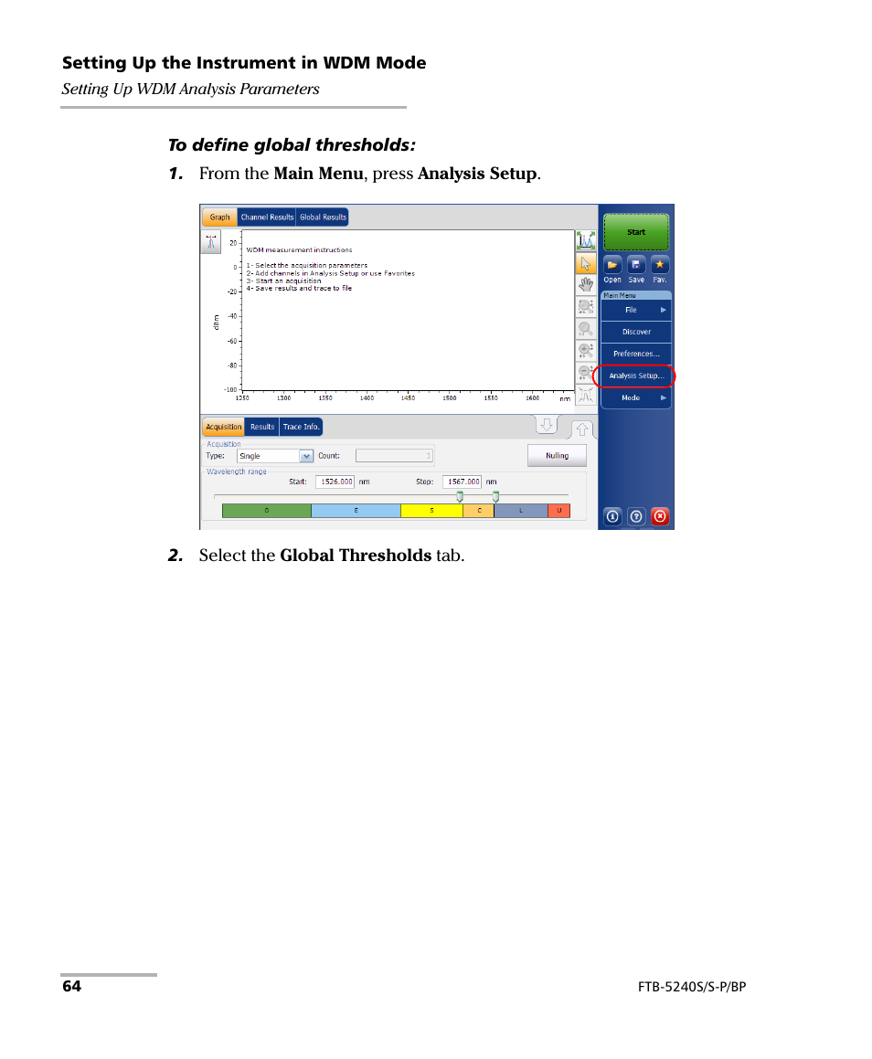 EXFO FTB -5240S/5240BP Optical Spectrum Analyzer User Manual | Page 70 / 638