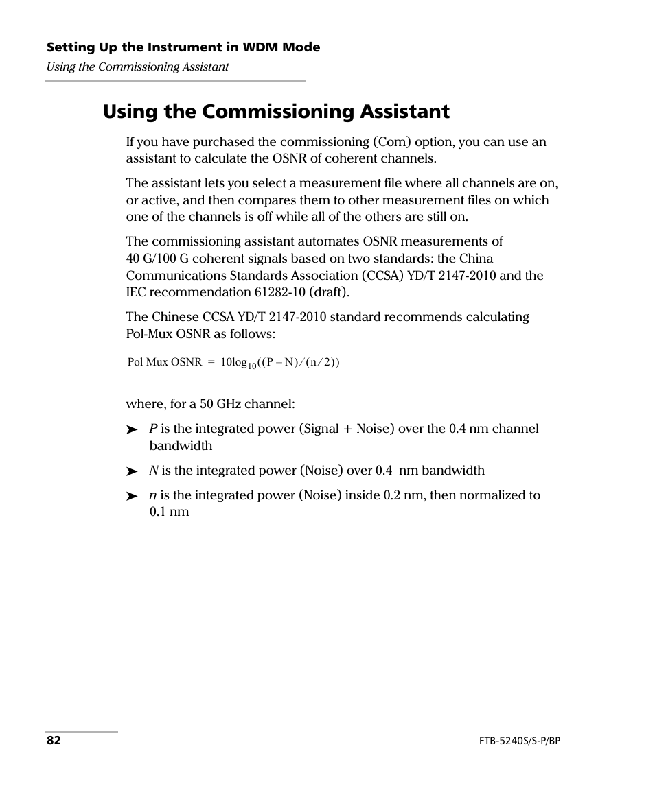 Using the commissioning assistant | EXFO FTB -5240S/5240BP Optical Spectrum Analyzer User Manual | Page 88 / 638