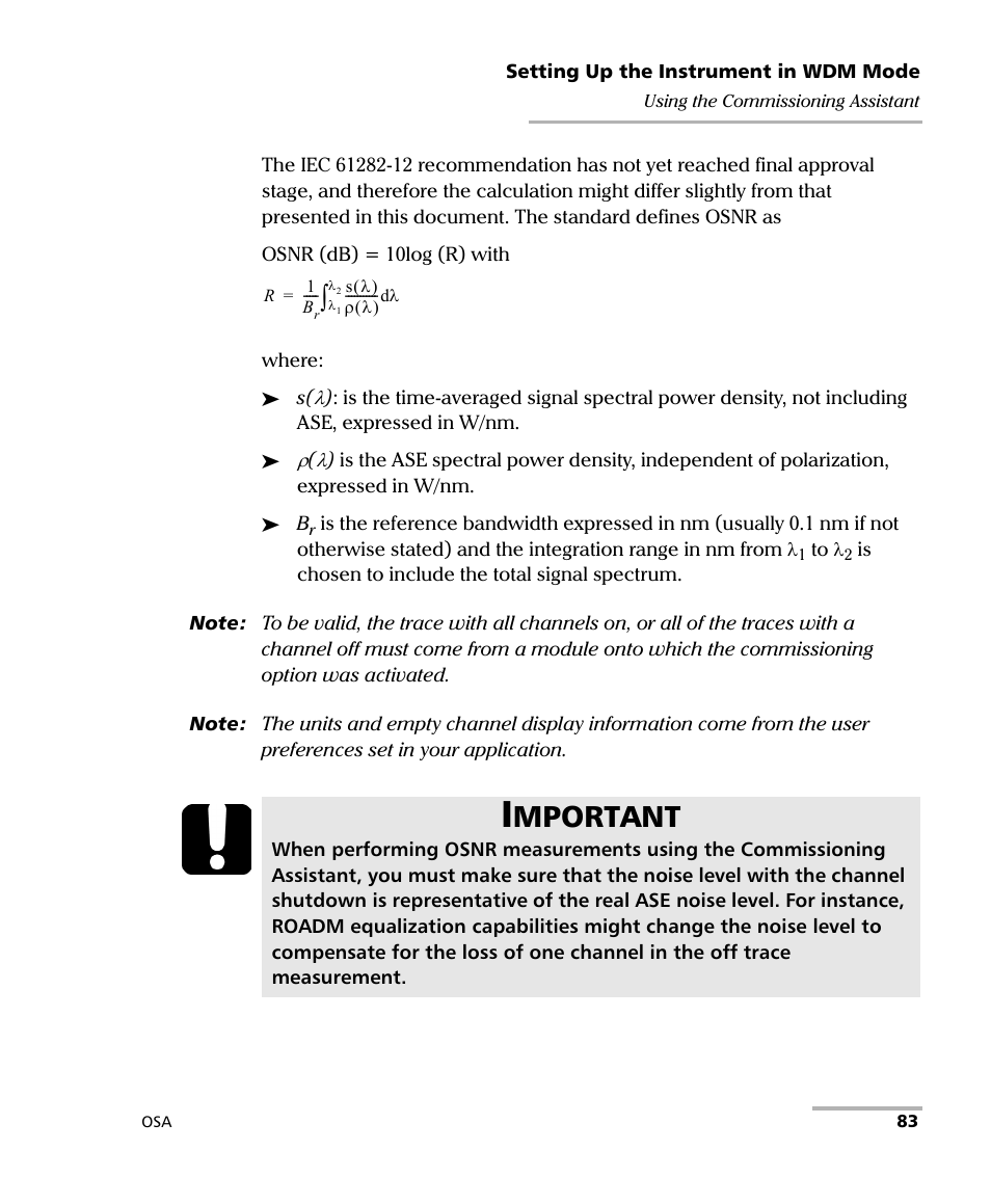 Mportant | EXFO FTB -5240S/5240BP Optical Spectrum Analyzer User Manual | Page 89 / 638